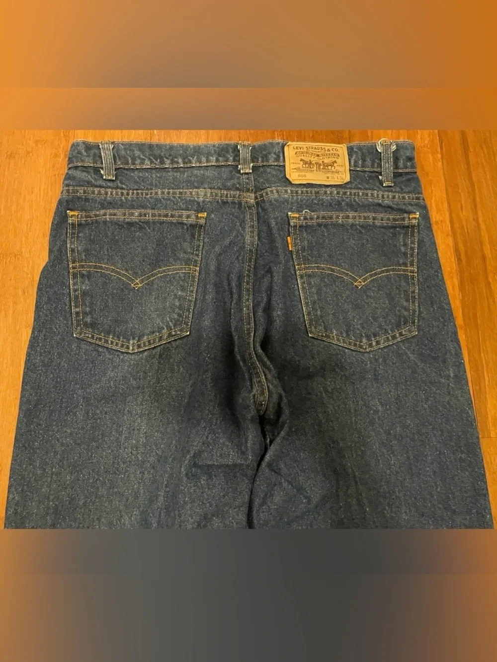 Levi’s Men's Jeans Vintage 505 Blue Straight-Leg Orange Tab 1990 USA 36 x 34